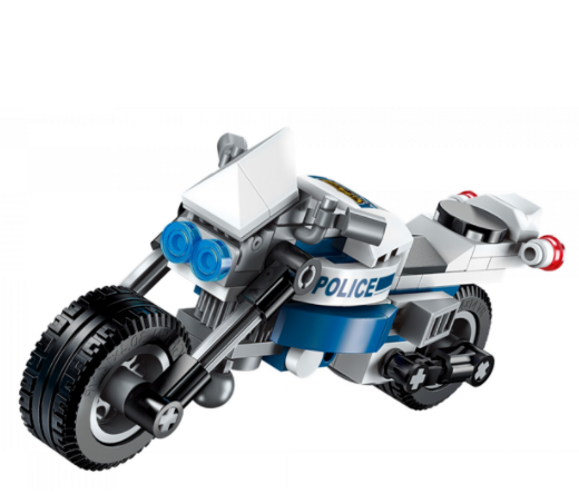 Qman 1407-6 Motorcycle Axes / Transformer Polizeifahrzeug + Roboter 
