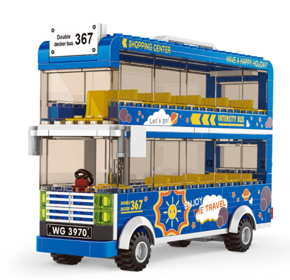 3970 Wange Blauer Doppeldecker-Bus 