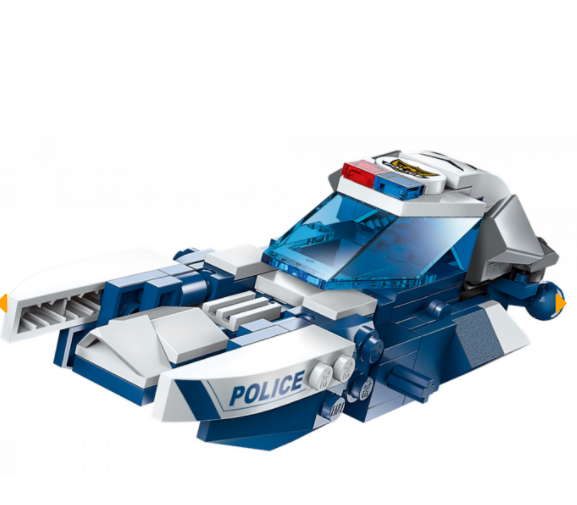 Qman 1407-1 Megayacht Lightning / Transformer Polizeifahrzeug + Roboter 