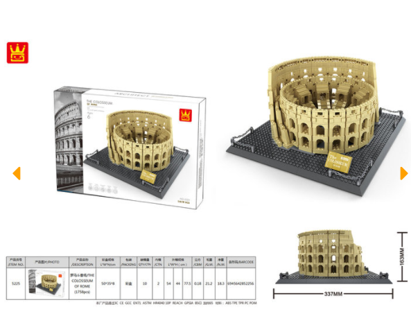 Wange 5225 Architect-Set Colosseum of Roma (Koloseum Rom) 1419 Teile