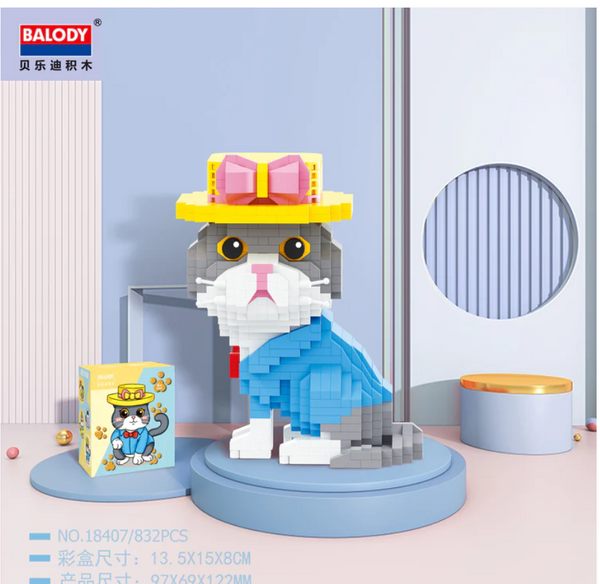 18407 Balody Katze mit Hut (Nannoblock)
