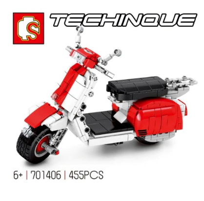 701406 Sembo Italienischer Motorroller in Rot-Weiß (Bike)