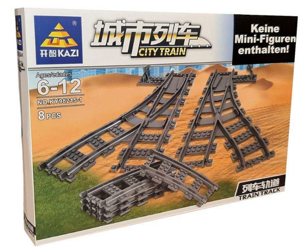 KY98215-1 Kazi Train Track Schienen-Set Weichen+Kurven