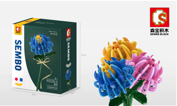 601236-A Sembo Chrysantheme blau