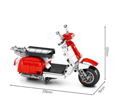 701406 Sembo Italienischer Motorroller in Rot-Weiß (Bike)